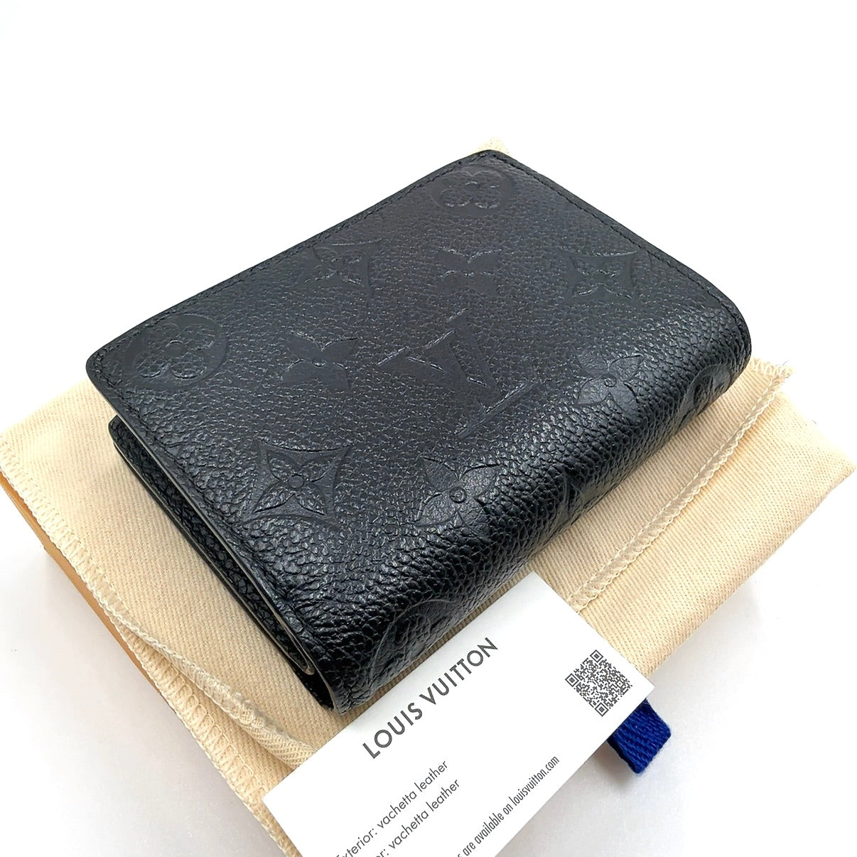 ルイヴィトン M80151 RFID モノグラムアンプラント ポルトフォイユクレア ノワール ブラック 二つ折り財布 B2576