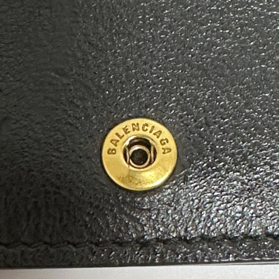 A2876 バレンシアガ コンパクトウォレット ロゴ ブラック