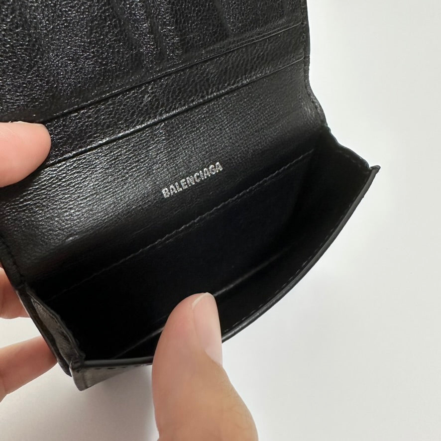 A2876 バレンシアガ コンパクトウォレット ロゴ ブラック