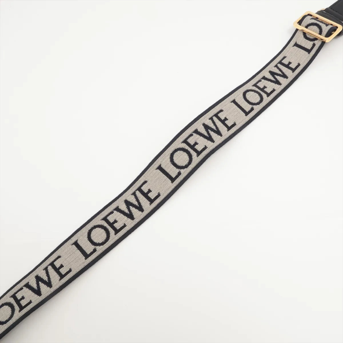 ロエベ アナグラム ショルダーストラップ キャンバス×レザー ネイビー B3328