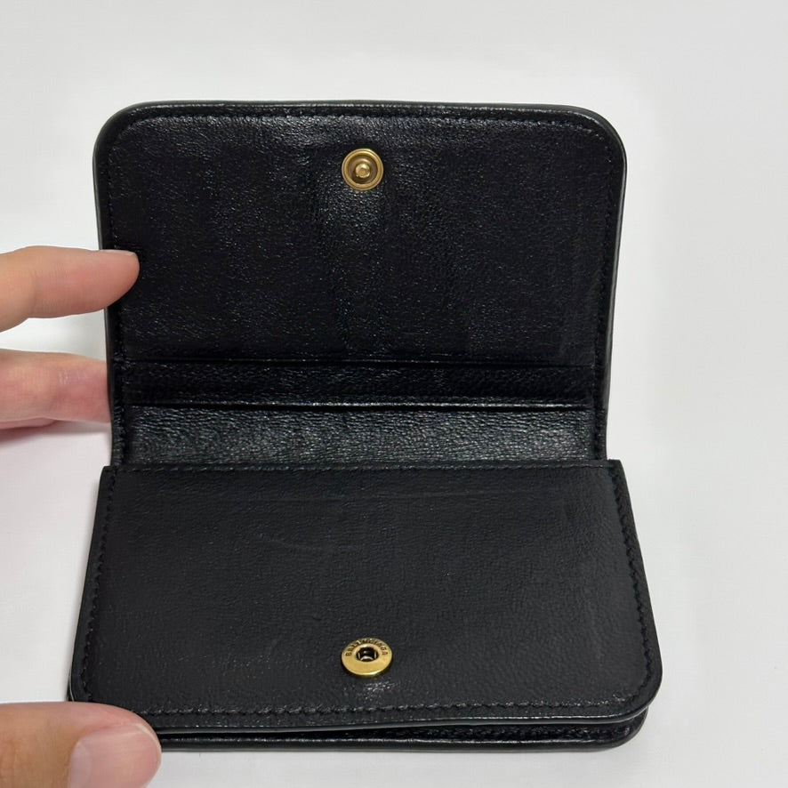 A2876 バレンシアガ コンパクトウォレット ロゴ ブラック