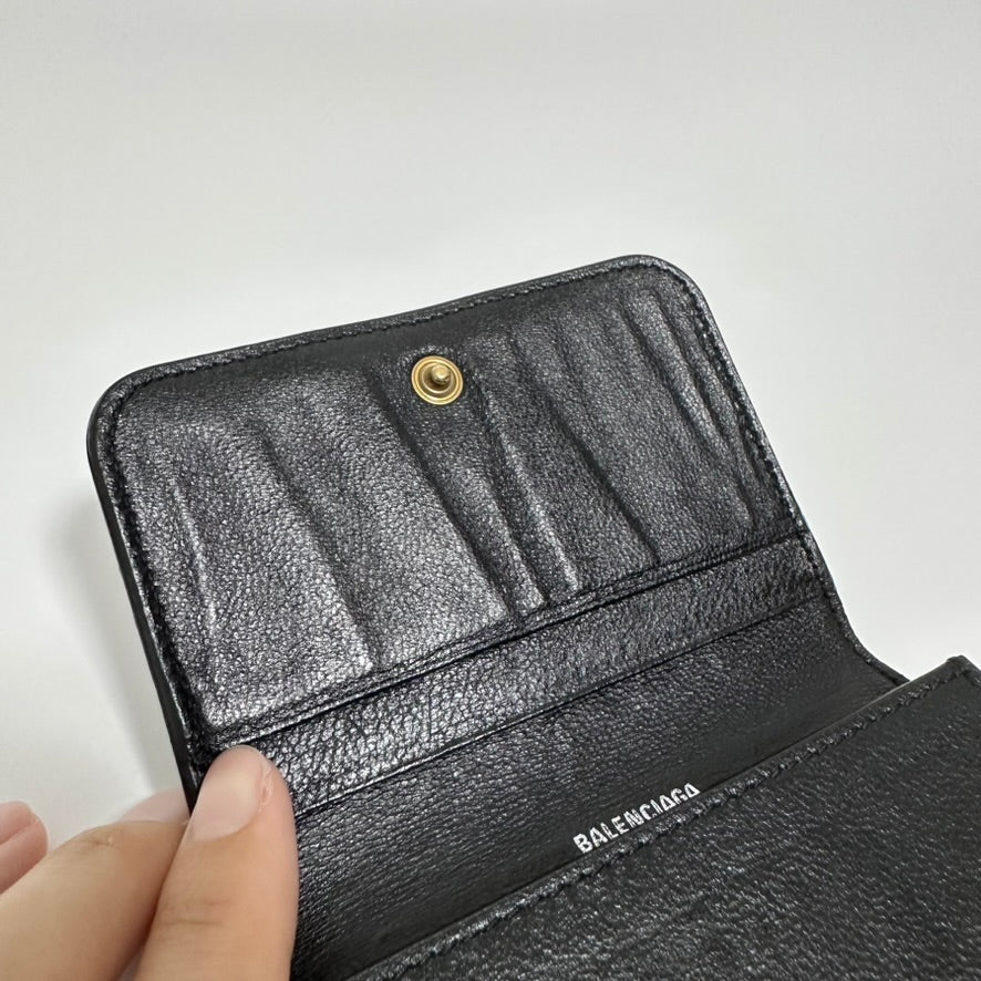 A2876 バレンシアガ コンパクトウォレット ロゴ ブラック