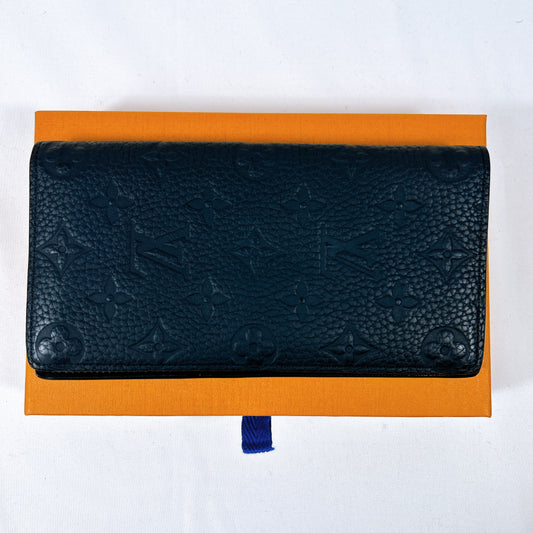 B1183 ルイヴィトン モノグラム トリヨン ブラザ 二つ折り長財布 黒 NFC