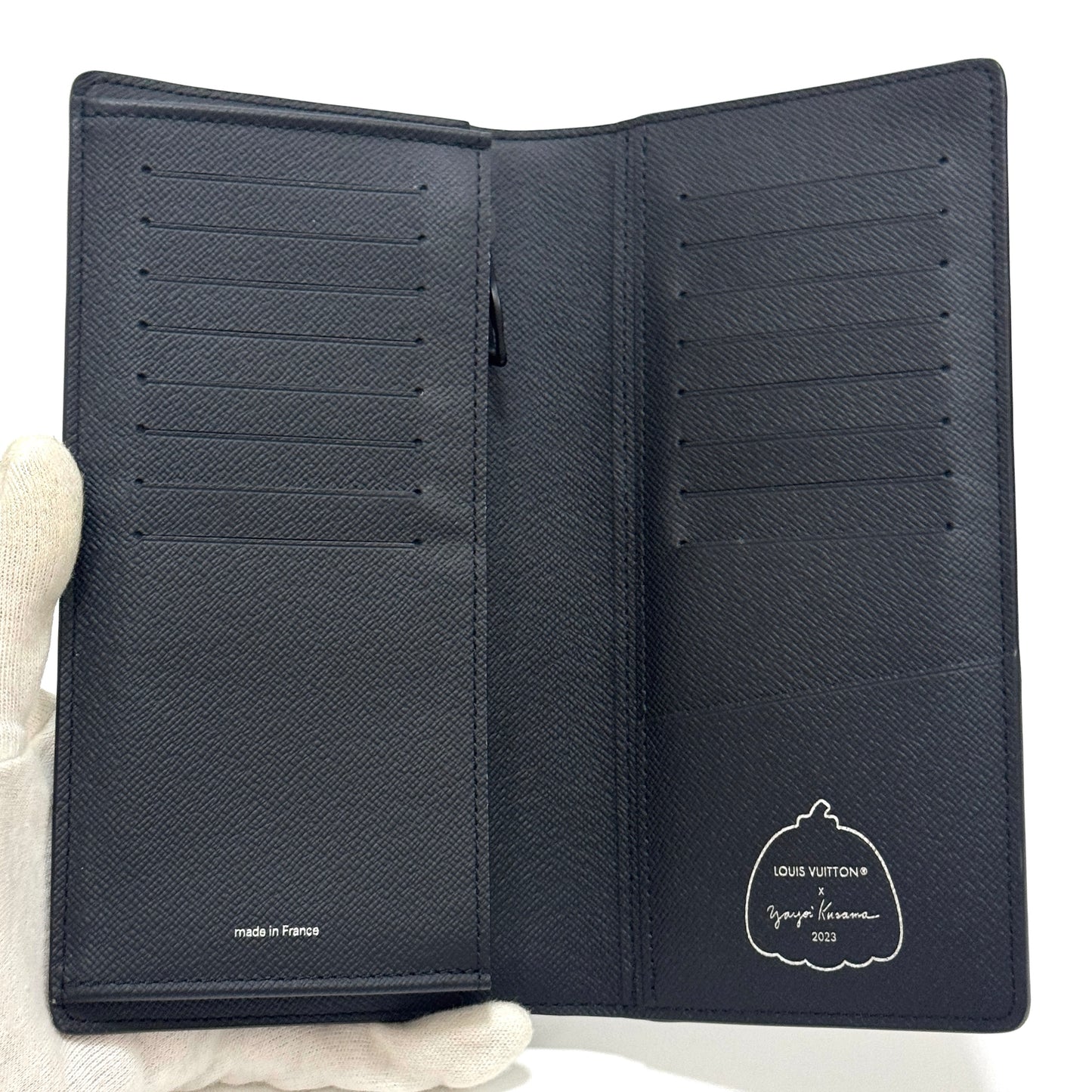 ルイヴィトン×草間彌生 LV×YK ポルトフォイユブラザ M81932 PVC×レザー ロングウォレット ブラック RFID B2654