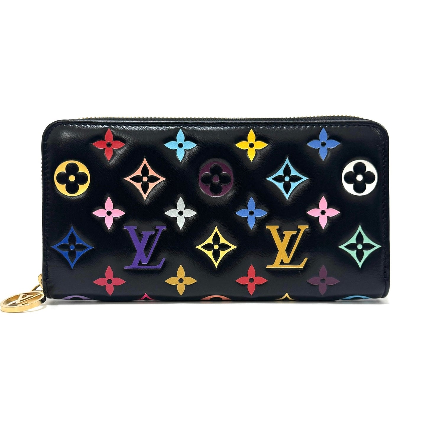 ルイヴィトン×村上隆 モノグラムエンボス LV × TMジッピーウォレット ラウンドジップウォレット マルチカラー 日本限定 RFID B2655