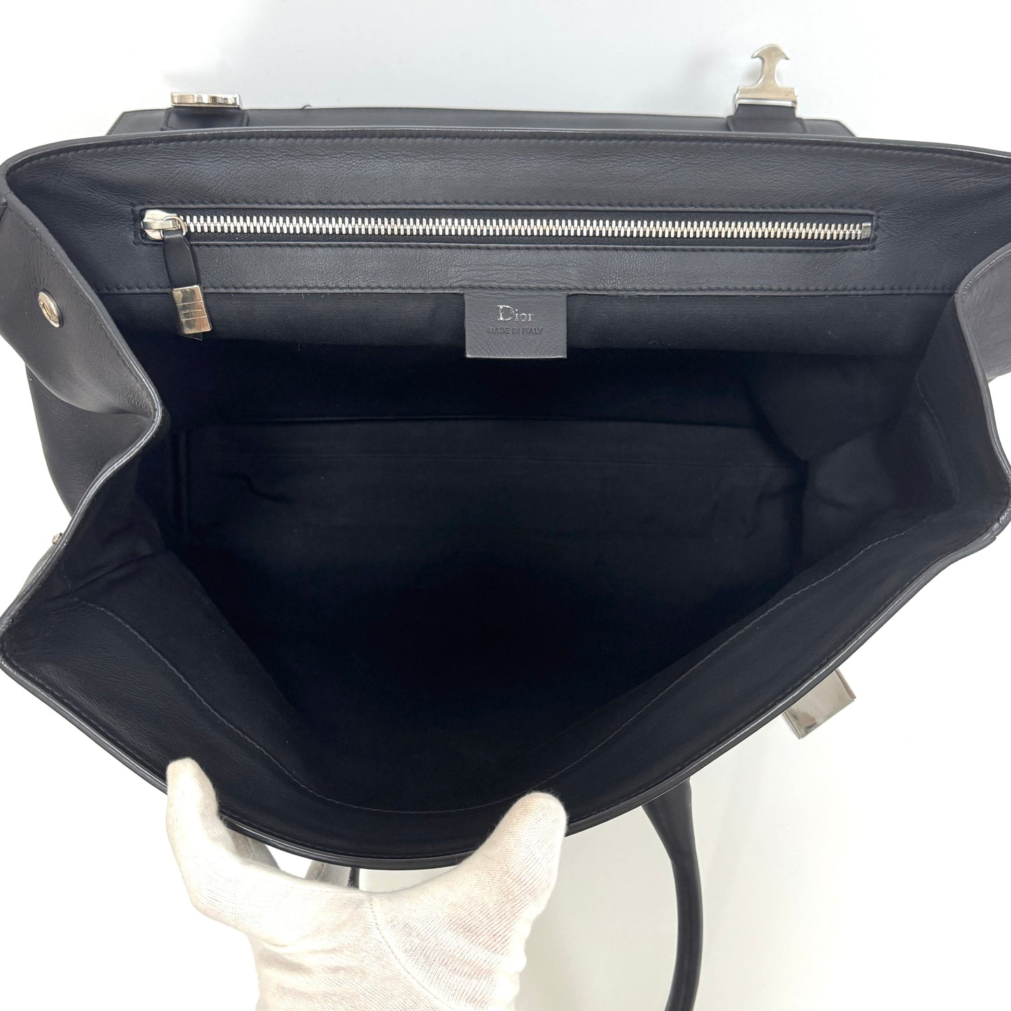 ディオールオム ビジネスバッグ ハンドバッグ ブラック レザー 10-BO-0163 B2602