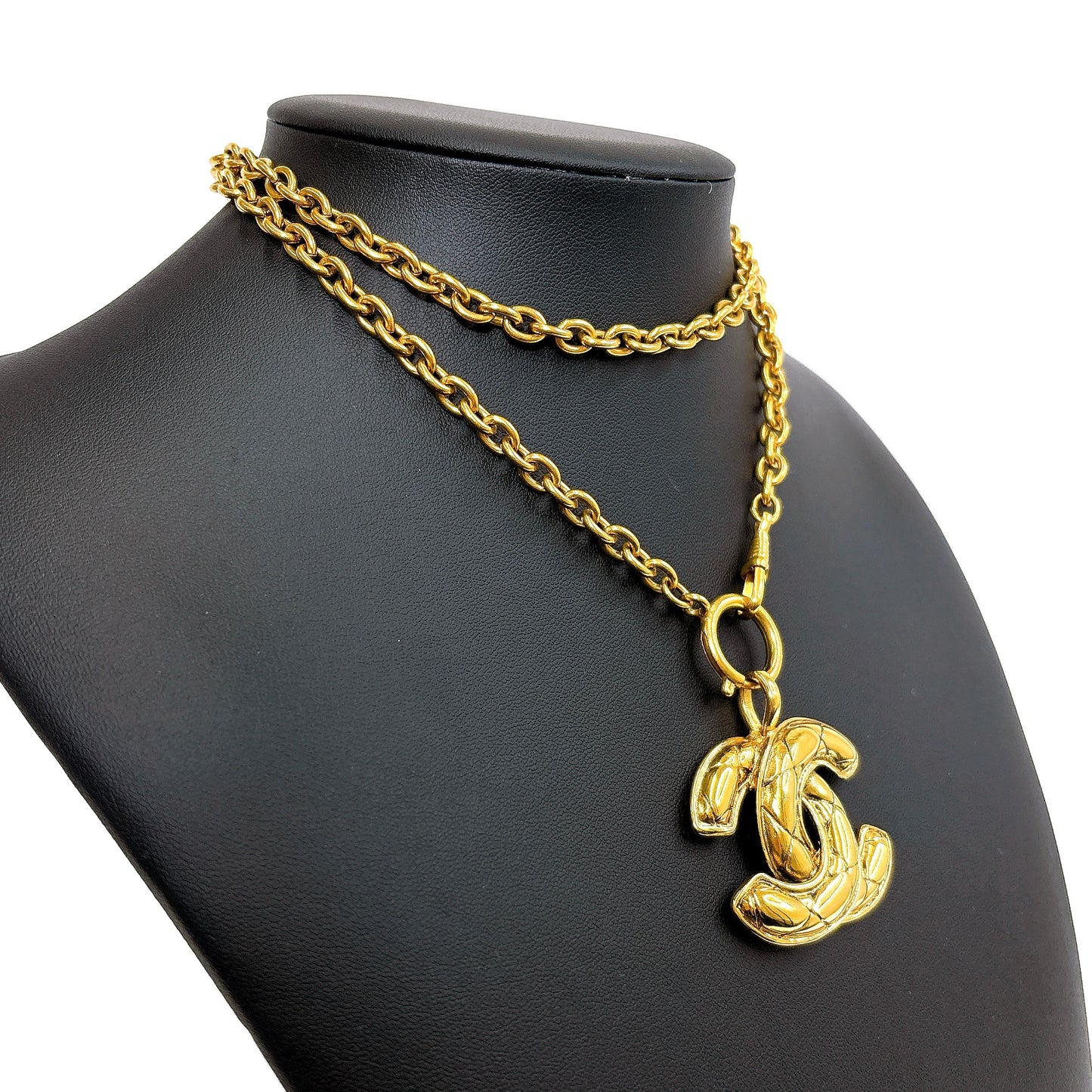 B0639 シャネル マトラッセ ココマーク ヴィンテージ ネックレス 刻印3859【買戻し対象】