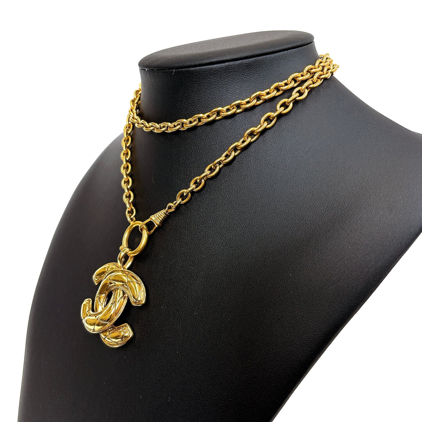 B0639 シャネル マトラッセ ココマーク ヴィンテージ ネックレス 刻印3859【買戻し対象】