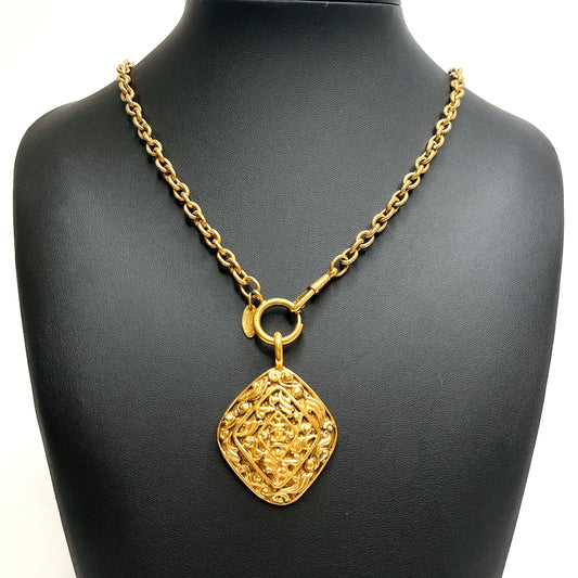 B1472 シャネル ココマーク ひし形 ロングネックレス