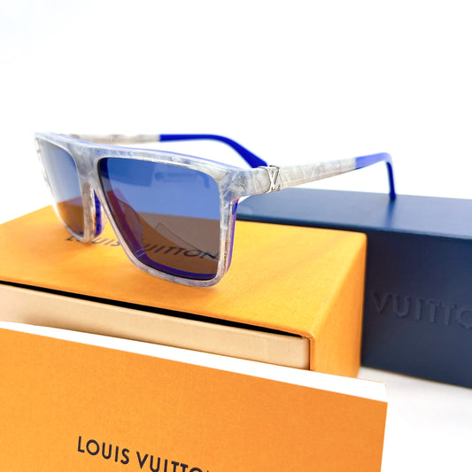 B0710 ルイヴィトン サングラス Z1272E 8CY 59□14 ブルー 保存袋箱ケース