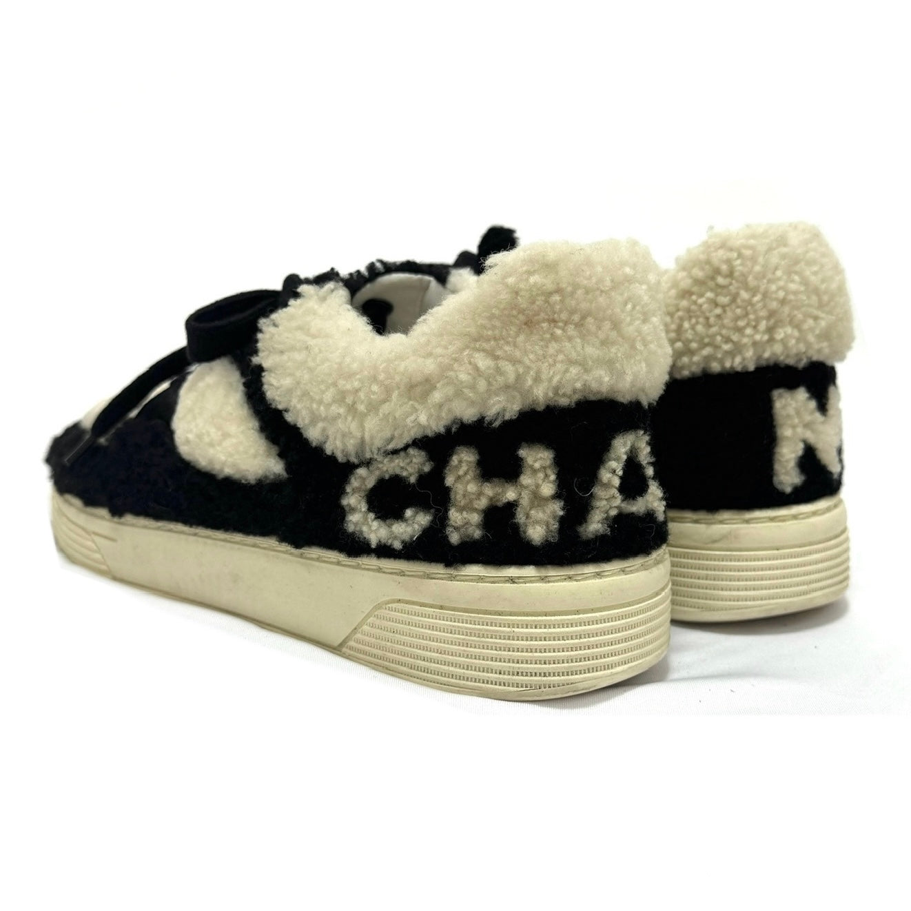 シャネル CHANEL ボアスニーカー ココマーク ロゴ #39 (24.5cm) L G35195 B2544
