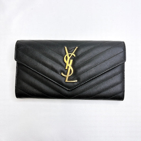 B0193 YSL イヴサンローラン カサンドラ マトラッセ ラージフラップウォレット 長財布