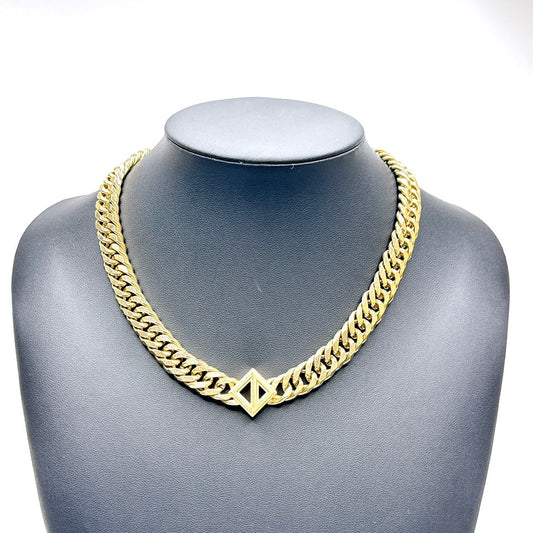 B0271 クリスチャンディオール ダイヤモンドネックレス ゴールドカラー 箱付き