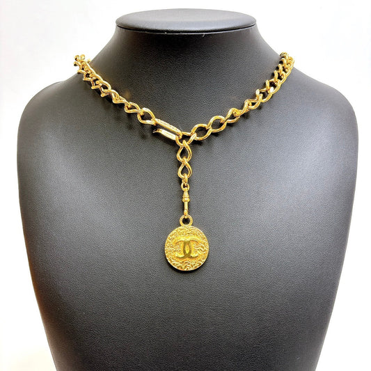 B0358 シャネル ココマーク ヴィンテージ チェーンベルト・ネックレス 2way ブランド刻印あり