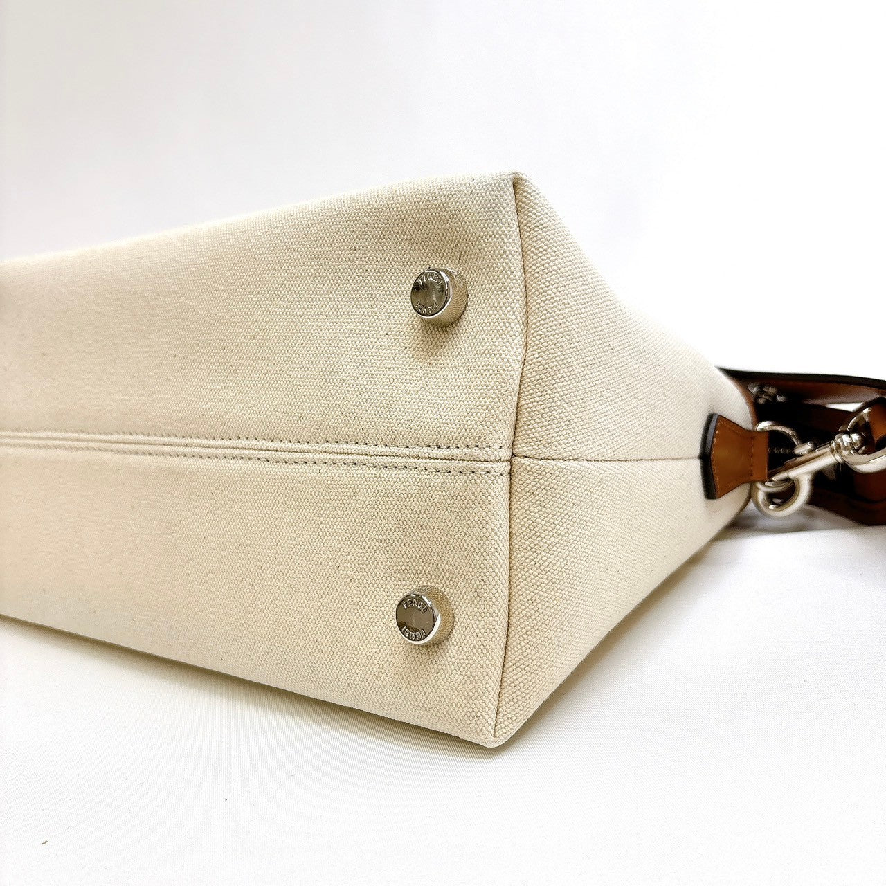 B0399 フェンディ バイザウェイ ミディアム ショルダーバッグ キャンバス レザー 2WAY 8BL124