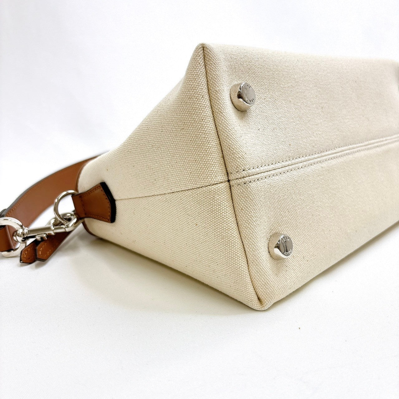 B0399 フェンディ バイザウェイ ミディアム ショルダーバッグ キャンバス レザー 2WAY 8BL124