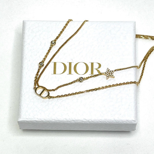 B0640 クリスチャンディオール Petit CD ダブルネックレス