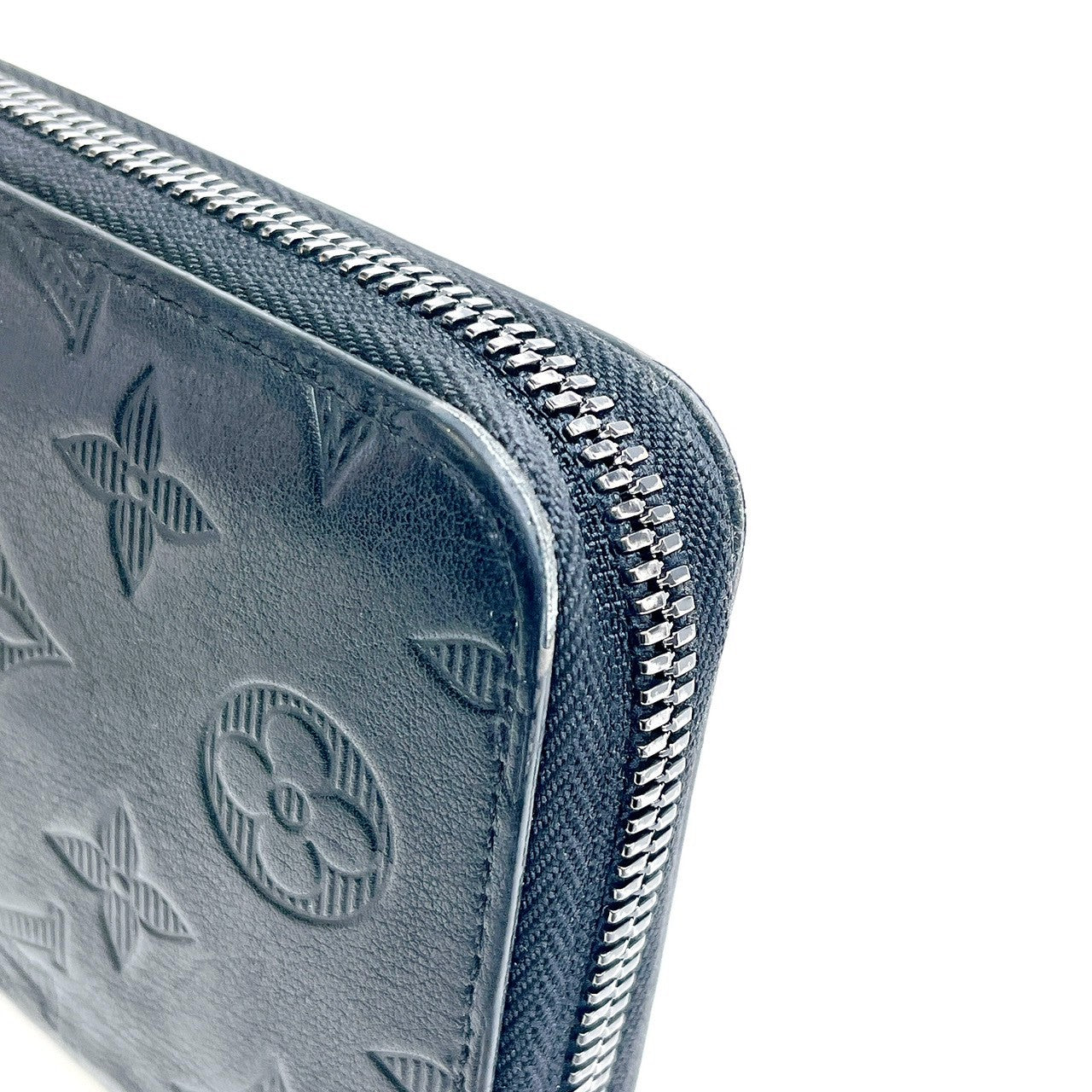 B0692 ルイヴィトン モノグラム シャドウ ジッピーヴェルティカル ブラック 長財布 RFID