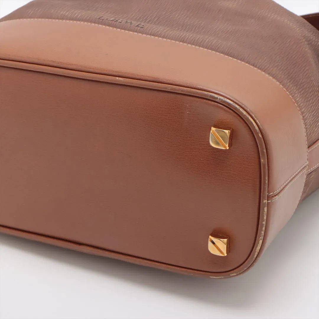 A2546 LOEWE ロエベ ベラスケス 巾着 レザー ショルダーバッグ ブラウン