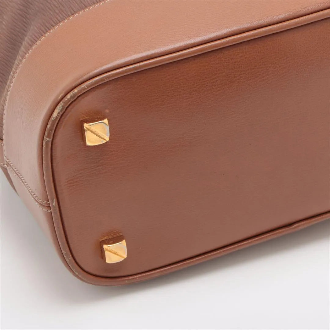 A2546 LOEWE ロエベ ベラスケス 巾着 レザー ショルダーバッグ ブラウン