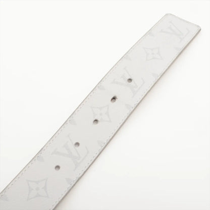 E4275 ルイヴィトン サンチュール LVイニシアル M0158 AC1261 ベルト 85 PVC×レザー ネイビー