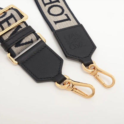 ロエベ アナグラム ショルダーストラップ キャンバス×レザー ネイビー B3328