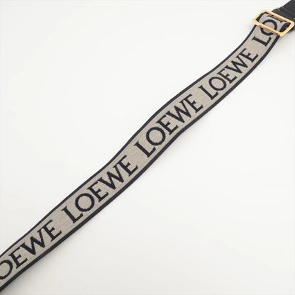 ロエベ アナグラム ショルダーストラップ キャンバス×レザー ネイビー B3328