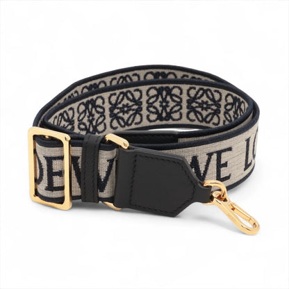 ロエベ アナグラム ショルダーストラップ キャンバス×レザー ネイビー B3328