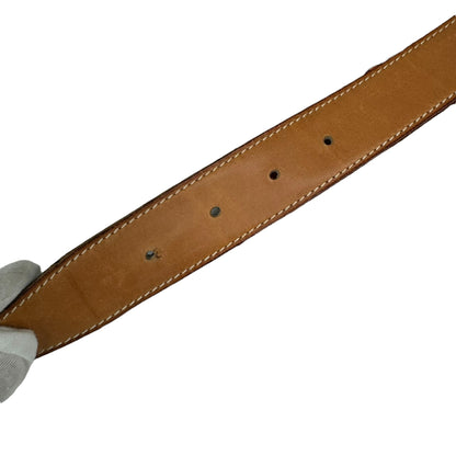 A2863 エルメス　Hバックルベルト　ブラック×ライトブラウン