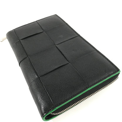 E4790 ボッテガヴェネタ マキシイントレ 長財布 ラウンドジップ レザー RFID ブラック