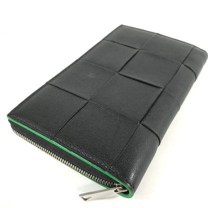 E4790 ボッテガヴェネタ マキシイントレ 長財布 ラウンドジップ レザー RFID ブラック