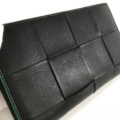 E4790 ボッテガヴェネタ マキシイントレ 長財布 ラウンドジップ レザー RFID ブラック