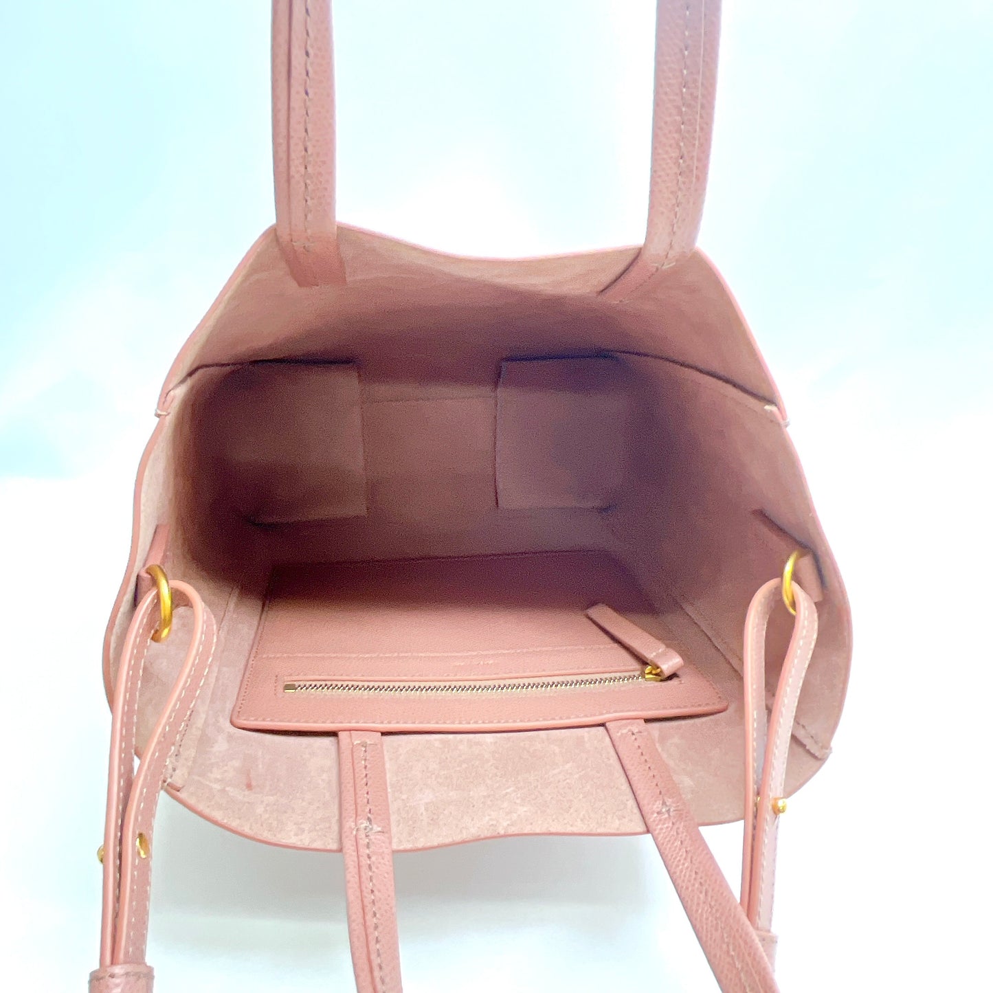 B2186 セリーヌ 現行ロゴ バーティカル カバ スモール ピンクベージュ 2way ショルダーバッグ 保存袋【買戻し対象】