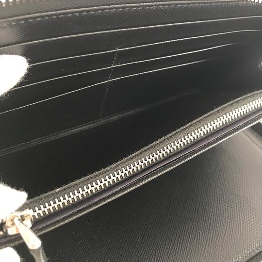 E4366 プラダ 未使用品 2ML188 サフィアーノ ブラック レザー トライアングル ラウンドファスナー メンズ 長財布 RFID