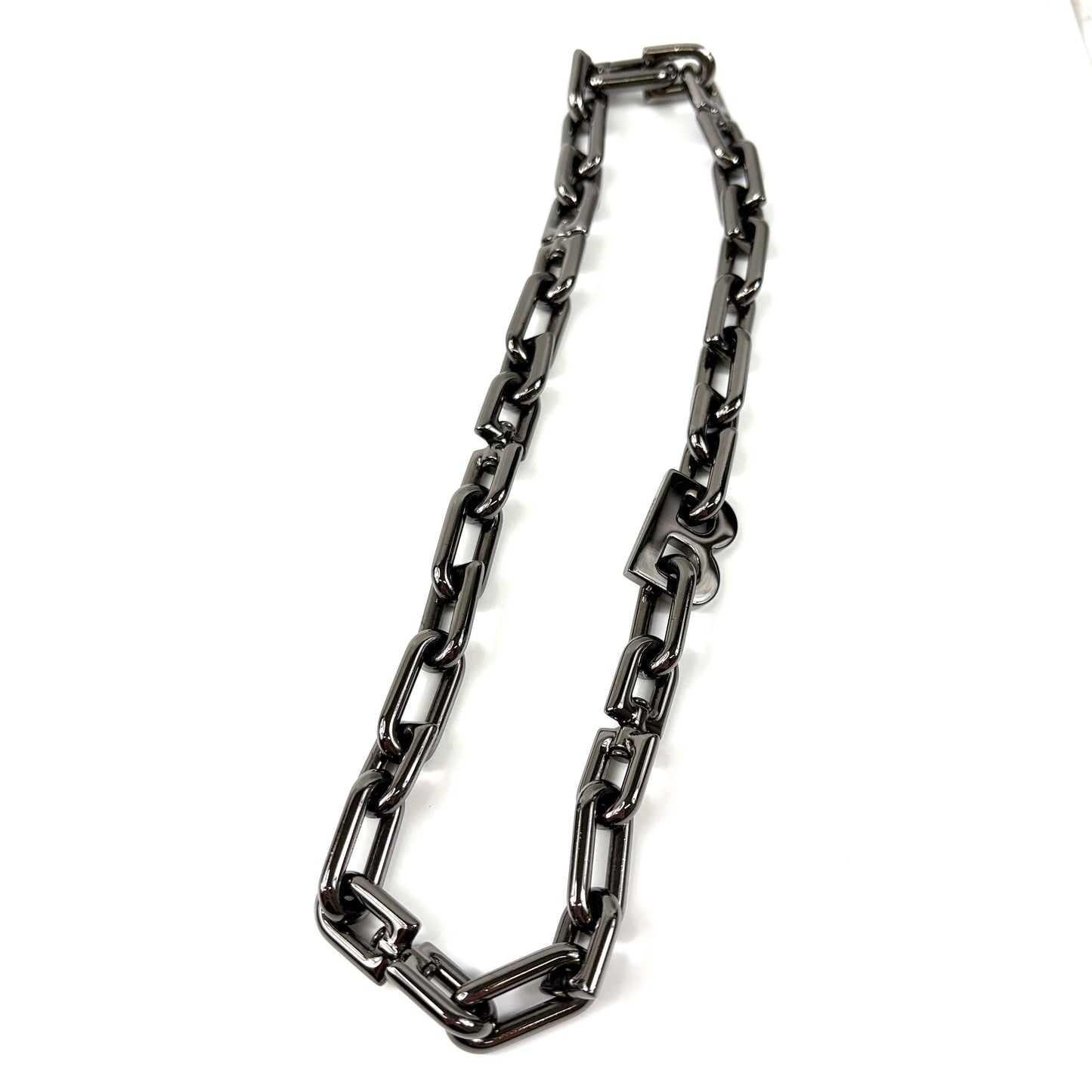 E2481 バレンシアガ B Chain スリム ネックレス GP ガンメタリック