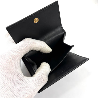 E2471 セリーヌ トリトンフ ブラックレザー ゴールド金具 三つ折り財布