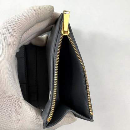 E2468 ボッテガヴェネタ カセット マキシ イントレチャート 3つ折り財布 グレー
