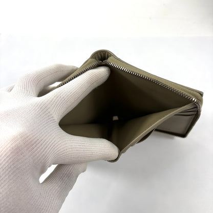 E2472 ボッテガヴェネタ カセット 二つ折り財布 レザー コンパクト ベージュ NFC