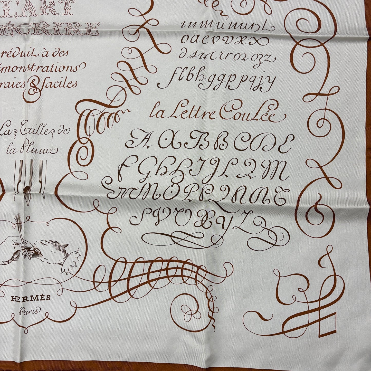 E2641 エルメス スカーフ カレ90 書の芸術 シルク
