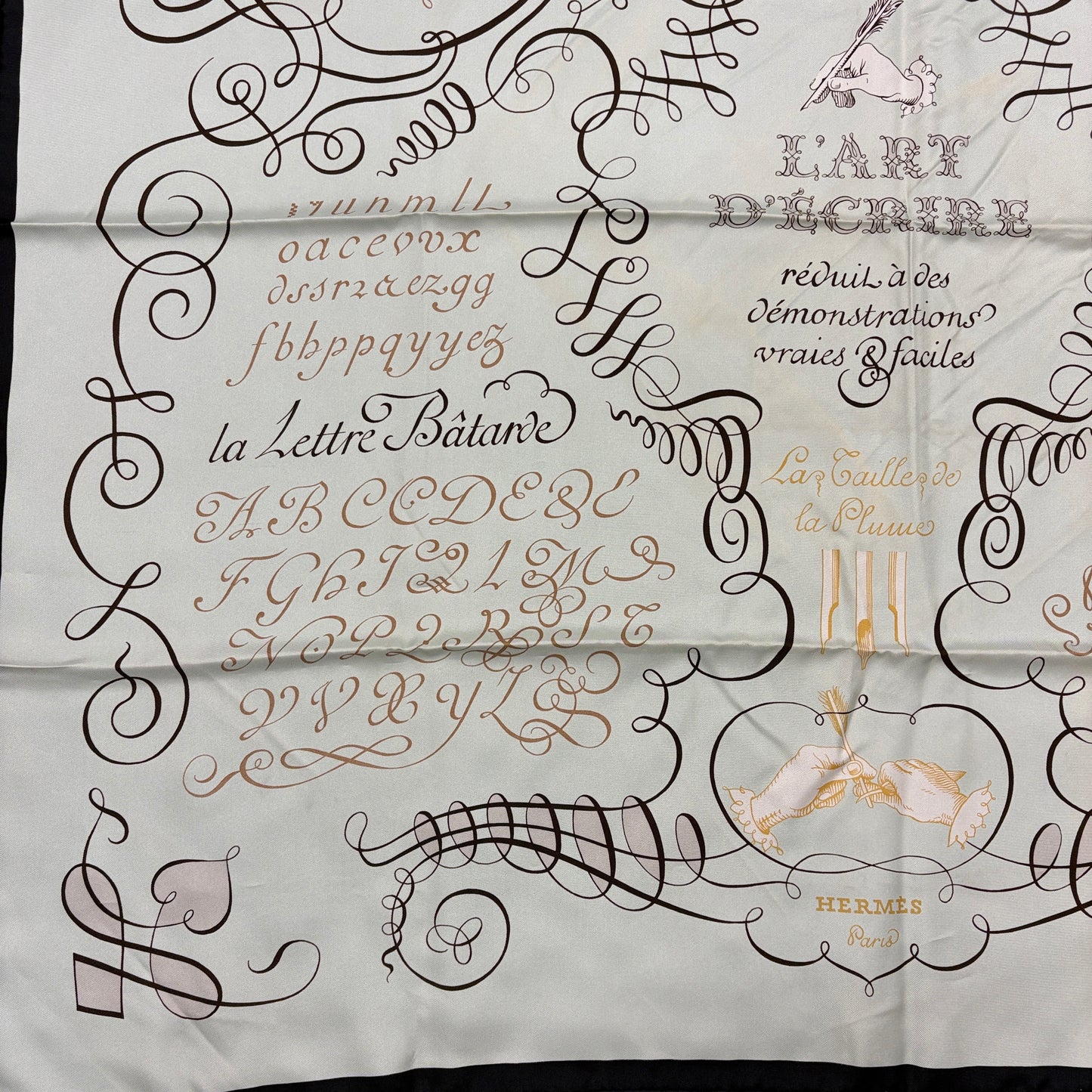 E2715 エルメス スカーフ カレ90 書の芸術 シルク