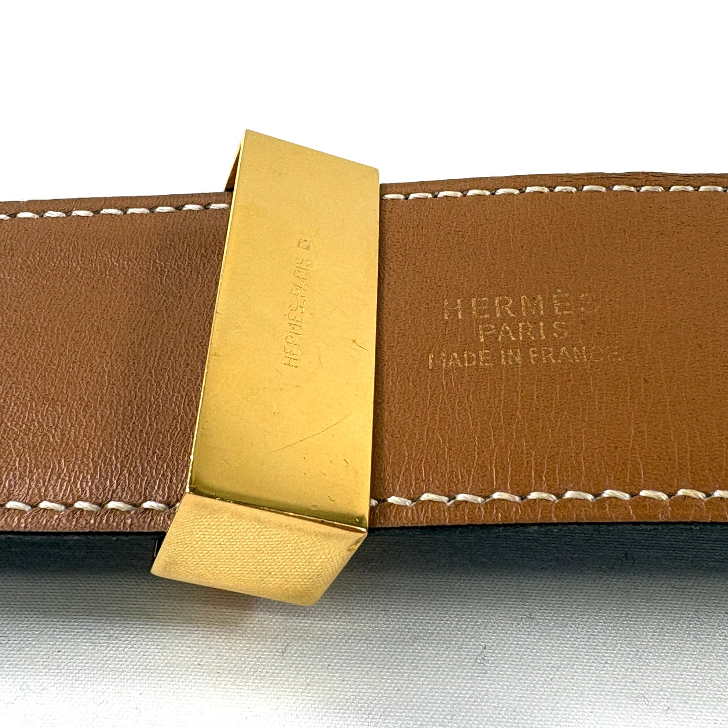 E2666 エルメス コリエドシアン ベルト ブラック ゴールド金具 65 ◯V刻印