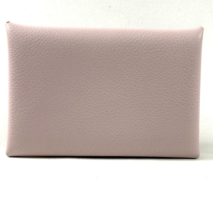 E2752 エルメス カルヴィ カードケース ピンク シルバー金具 B刻印