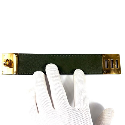 E2795 エルメス ケリードッグ □Q:2013 ブレスレット 22 レザー グリーン