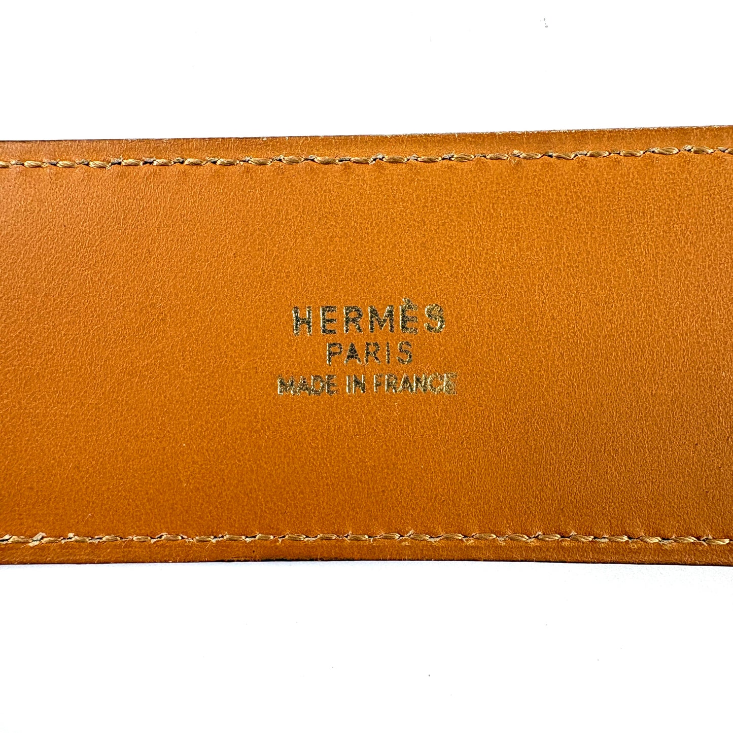 E3226 エルメス コリエドシアン ベルト □A刻印 ブラウン ゴールド金具