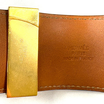 E3857 エルメス コリエドシアン ブレスレット ブラック×ゴールド T刻印 S