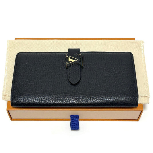 ルイヴィトン M81330 LV ヴェルティカルウォレット トリヨン カプシーヌ ブラック 長財布 シリアル：IC B3631