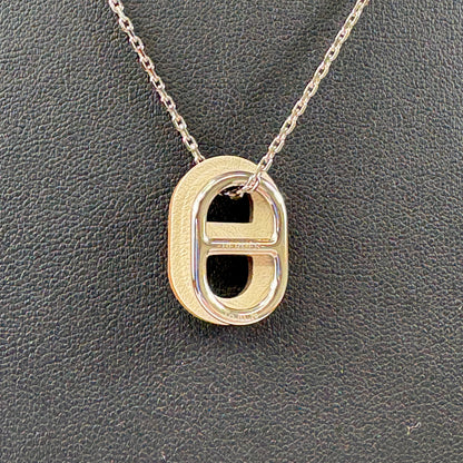 E4778 エルメス ネックレス オーマイヨン ベージュ シルバー