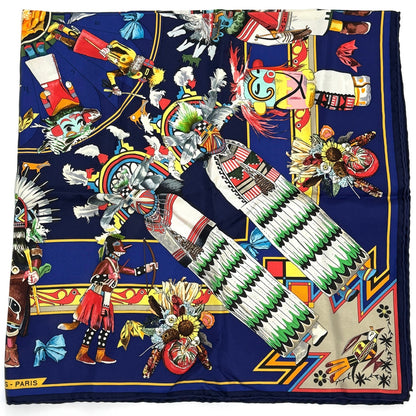 エルメス スカーフ カレ90 Kachinas カチナ 民族 ホピ族 シルク B3650