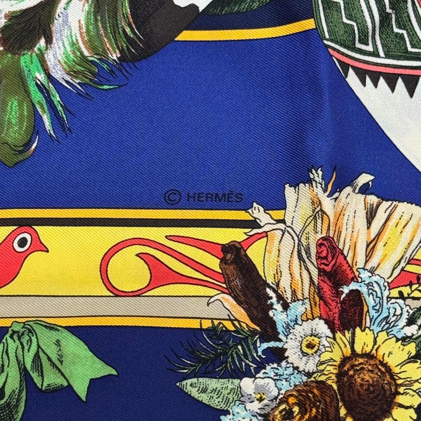 エルメス スカーフ カレ90 Kachinas カチナ 民族 ホピ族 シルク B3650