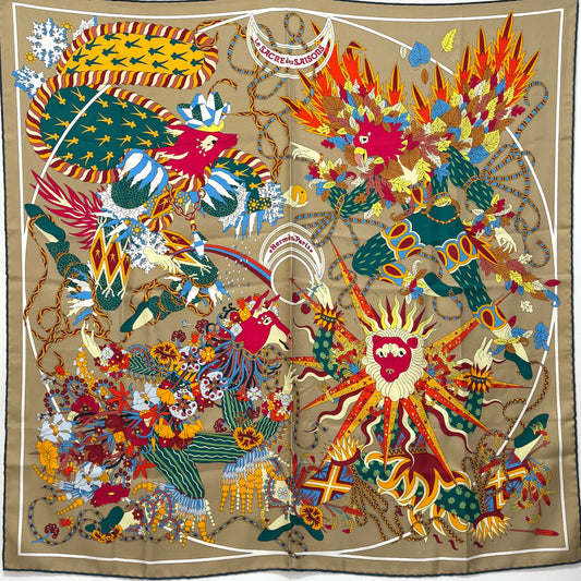 エルメス スカーフ カレ90 四季の祭典 ピエール・マリー E0018